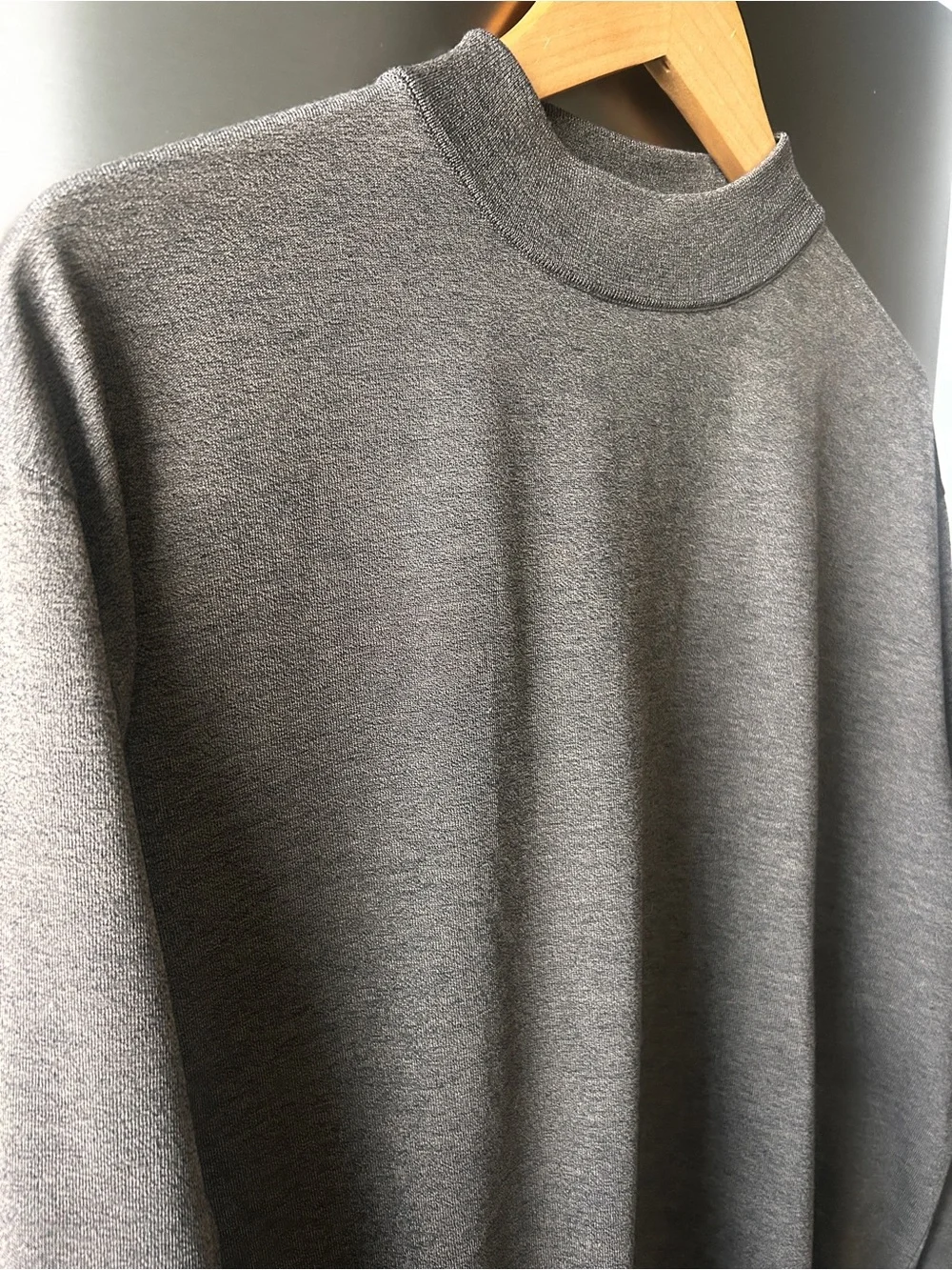 St. Croix Mock Neck Sweater XL Brown Made USA Cotton Microfiber Knit Pullover